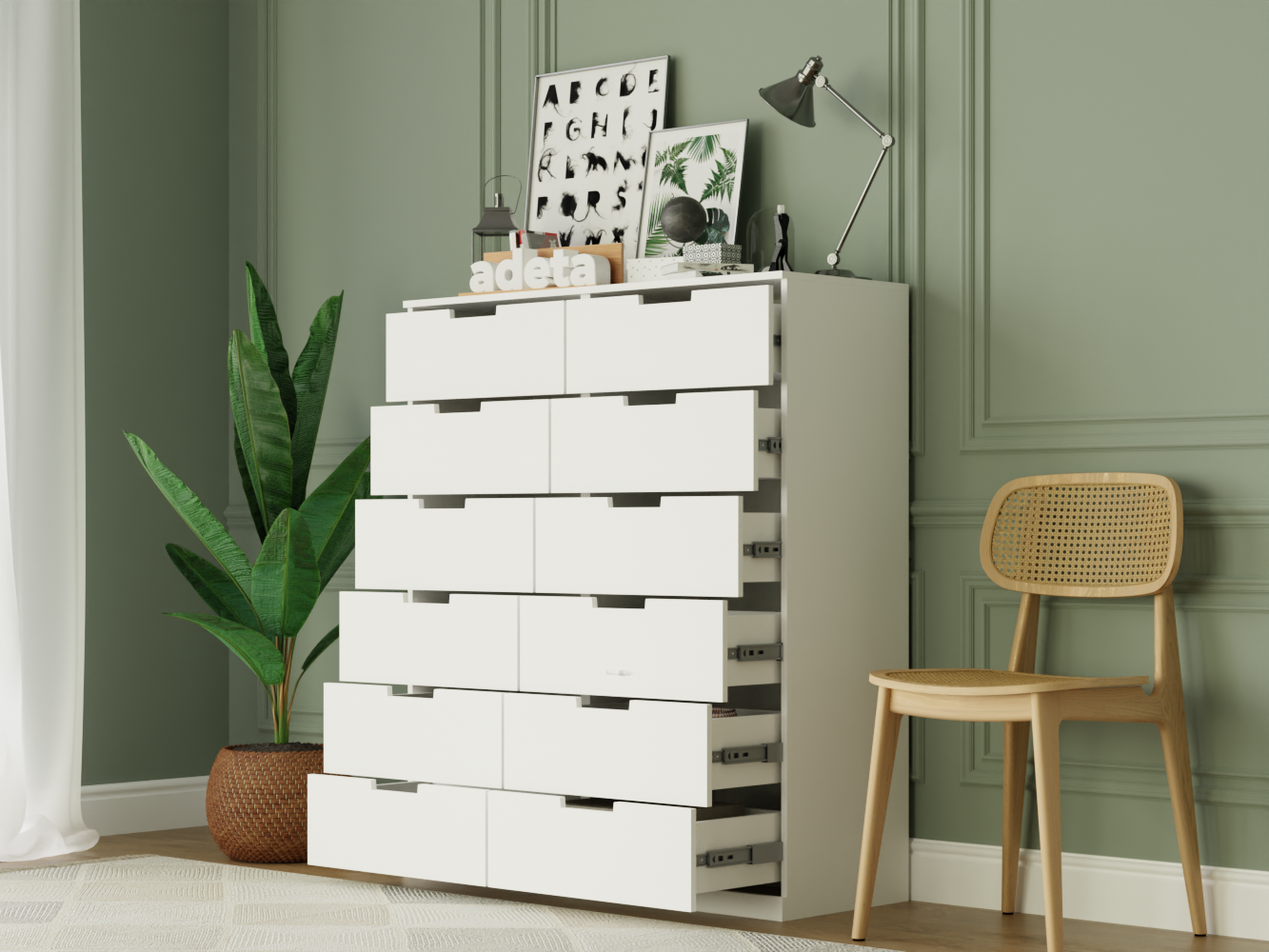 Комод Нордли 16 white ИКЕА (IKEA) изображение товара