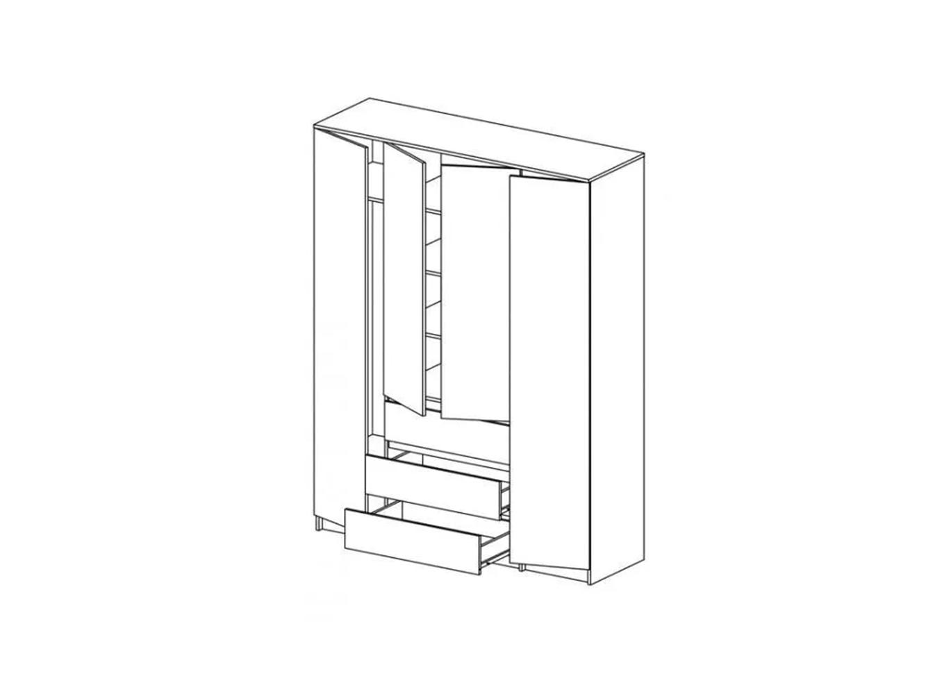 Распашной шкаф Мальм 315 oak ИКЕА (IKEA) изображение товара