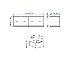 Изображение товара Комод Нордли 24 black ИКЕА (IKEA) на сайте adeta.ru