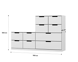 Изображение товара Комод Нордли 38 white ИКЕА (IKEA) на сайте adeta.ru